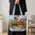 Colorful Chicken Coop and Rooster Garden Scene for Farmhouse Lovers and Animal Fans Quilted Tote Bag - 4