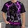 Purple Lightning Football Player Art for Game Day Training and Casual Wear All-over Print Unisex T-shirt - 1