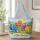 Colorful Sheep in a Sunny Meadow for Springtime Gifts and Nature Loving Women Quilted Tote Bag - 1