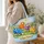 Colorful Sheep in a Sunny Meadow for Springtime Gifts and Nature Loving Women Quilted Tote Bag - 3