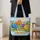 Colorful Sheep in a Sunny Meadow for Springtime Gifts and Nature Loving Women Quilted Tote Bag - 4
