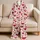 Burgundy And Cherry Heart Motifs For Cozy Winter Evenings And Sweet Valentine Moments Satin Pajamas Set - 5