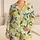 Lemon Citrus and Green Leaves for Cozy Summer Lounging and Relaxed Days at Home Satin Pajamas Set - 1