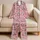 Blush Roses And Tiger Cubs For Valentine Romance And Cozy Evenings At Home For Her Satin Pajamas Set - 5