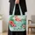 Pink Flamingo Hibiscus Beach Scene for Summer Getaways and Tropical Vacation Lovers Quilted Tote Bag - 4