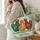 Vintage Three Hen Garden Scene for Summer Gifts and Garden Lovers Quilted Tote Bag - 3