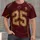 Burgundy Gold Football Number 25 Style For Game Day And Casual Sports Fans All-over Print Unisex T-shirt - 1