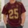 Burgundy Gold Football Number 25 Style For Game Day And Casual Sports Fans All-over Print Unisex T-shirt - 6
