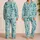 Blue Cowboy Hats, Boots and Stars for Cozy Ranch Nights and Kids' Western Weekends Satin Pajamas Set - 2