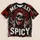 Grinning Red-Haired Skull With Smoke for Halloween Parties and Everyday Alternative Style All-over Print Unisex T-shirt - 5