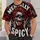 Grinning Red-Haired Skull With Smoke for Halloween Parties and Everyday Alternative Style All-over Print Unisex T-shirt - 6