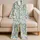 Easter Bunnies, Blue Floral Eggs and Spring Blooms for Children's Holiday Celebrations Satin Pajamas Set - 5
