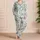 Easter Bunnies, Blue Floral Eggs and Spring Blooms for Children's Holiday Celebrations Satin Pajamas Set - 4
