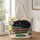 Black Cat Curled on Library Books for Cozy Reading Days and Book Lover Gifts Quilted Tote Bag - 1