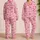 Pink Ribbon Bow Motifs for Cozy Bedtime and Sweet Gift Giving for Girls and Kids Satin Pajamas Set - 2