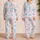 Blue Seashells And Pink Bows For A Sweet Coastal Holiday Look For Kids Satin Pajamas Set - 2