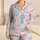 Blue Seashells And Pink Bows For A Sweet Coastal Holiday Look For Kids Satin Pajamas Set - 1