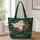 Ghost Riding Bicycle With Pumpkin for Whimsical Halloween Cottagecore Gifts Quilted Tote Bag - 1