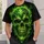 Green Flame Skull for Outdoor Adventures and Vintage Casual Style All-over Print Unisex T-shirt - 6