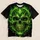 Green Flame Skull for Outdoor Adventures and Vintage Casual Style All-over Print Unisex T-shirt - 5