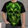 Green Flame Skull for Outdoor Adventures and Vintage Casual Style All-over Print Unisex T-shirt - 1