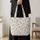 Monochrome Wildflower Botanicals for Everyday Market Shopping and Nature-Loving Gifting Quilted Tote Bag - 4