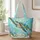 Sea Turtle and Coral Coastal Laundry Room Gift for Beach House Living Quilted Tote Bag - 1