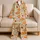 Watercolor Pumpkin Florals for Cozy Halloween Nights and Autumn Family Moments for Kids Satin Pajamas Set - 5