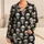 Ivory Skull Motifs for Moody Halloween Evenings and Cozy At-Home Lounging for Adults Satin Pajamas Set - 1
