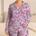 Lavender And Magenta Butterflies For Cozy Evenings And Relaxed Weekend Lounging Satin Pajamas Set - 1