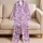 Lavender And Magenta Butterflies For Cozy Evenings And Relaxed Weekend Lounging Satin Pajamas Set - 5