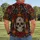 Sugar Skull Roses and Marigolds for Day of the Dead and Halloween Celebrations All-over Print Unisex T-shirt - 4