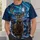 Majestic Stag Beneath Northern Lights for Winter Getaways and Nature Lovers Everywhere All-over Print Unisex T-shirt - 6