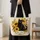 Black Cat with Golden Sunflowers for Autumn Garden Days and Cat Lover Gifts for Her Quilted Tote Bag - 4