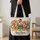 Colorful Floral Hen Family for Farmhouse Gifting and Country Living, Chicken Lovers Quilted Tote Bag - 4