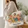 Colorful Floral Hen Family for Farmhouse Gifting and Country Living, Chicken Lovers Quilted Tote Bag - 3