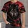 Crimson Moon Wolf and Mountain Nightscape for Wilderness Lovers and Cozy Evenings All-over Print Unisex T-shirt - 1
