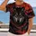 Crimson Moon Wolf and Mountain Nightscape for Wilderness Lovers and Cozy Evenings All-over Print Unisex T-shirt - 2