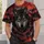 Crimson Moon Wolf and Mountain Nightscape for Wilderness Lovers and Cozy Evenings All-over Print Unisex T-shirt - 6