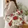 Red Cardinal And Poinsettia Christmas Holiday Keepsake For Winter Bird Lovers Quilted Tote Bag - 3