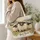 Three Sheep in a Wildflower Meadow for Farmhouse Country Living and Sheep Lovers Quilted Tote Bag - 3