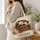 Sleeping Calico Cat Among Vintage Roses for Cozy Everyday Style and Cat Lover Gifts Quilted Tote Bag - 3