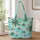 Turquoise Palm Tree Beach Escape for Sunny Summer Travel and Relaxed Coastal Getaways Quilted Tote Bag - 1