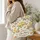 Spring Chicks Among Floral Branches for Easter Celebrations and Seasonal Gifting Quilted Tote Bag - 3