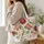 Vintage Peony Flowers for Cottage Garden Markets and Everyday Carryall Style Quilted Tote Bag - 3