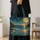 Celestial Moon Meteor Shower Over Ocean Cove for Stargazing and Coastal Getaways Quilted Tote Bag - 4