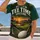 Iron Palm Silhouettes Retired Tee Time Golf Ball And Sunset Fairway For Relaxed Weekend Course All-over Print Unisex T-shirt - 2