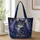 Mystic Galaxy Cat with Celestial Stars for Cat Lovers and Whimsical Night Sky Dreamers Quilted Tote Bag - 1