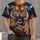 Fierce Roaring Tiger With Football for Game Day and Casual Sports Fans All-over Print Unisex T-shirt - 1