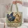Vintage Hens and Chick Scene for Farmhouse Cooking Gifts and Country Animal Lovers Quilted Tote Bag - 5